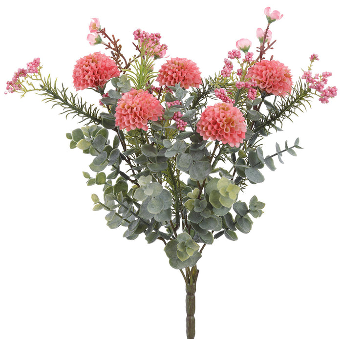 14" Mixed Mini Dahlia & Waxflower Silk Flower Bush -2 Tone Beauty (Pack of 12) - FBX547-BT/TT