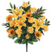 23" Silk Rose, Lily & Sunflower Flower Bush -Yellow/Orange (pack of 6) - FBX557-YE/OR