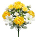 22" Mixed Silk Lily, Peony & Rose Flower Bush -Yellow/White (pack of 6) - FBX566-YE/WH