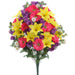 28" Mixed Gerbera Daisy, Rose & Lily Silk Flower Bush -Purple/Yellow (Pack of 4) - FBX640-PU/YE