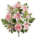19.5" Mixed Rose & Lily Silk Flower Bush -2 Tone Pink (Pack of 6) - FBX797-PK/TT
