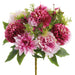 17" Mixed Dahlia & Peony Silk Flower Bush -2 Tone Cerise (Pack of 6) - FBX798-CE/TT