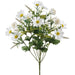 19" Mixed Daisy & Ranunculus Silk Flower Bush -White (Pack of 12) - FBX820-WH