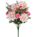 18" Mixed Dahlia & Rose Silk Flower Bush -2 Tone Pink (Pack of 6) - FBX906-PK/TT