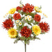 22" Mixed Silk Sunflower & Mum Flower Bush -Red/Yellow (pack of 6) - FBX921-RE/YE