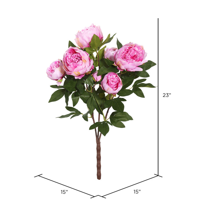23" Silk Peony Flower Bush -Cerise (Pack of 4) - FD170403