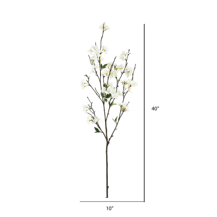 40" Silk Cherry Blossom Flower Stem -White (Pack of 6) - FD170501-3
