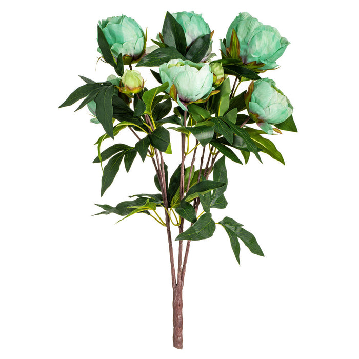 23" Peony Silk Flower Bush -Green (Pack of 4) - FD182304