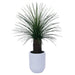4' Outdoor UV-Resistant Artificial Nolina Ponytail Palm Plant w/White Planter -Green - FE251948UV