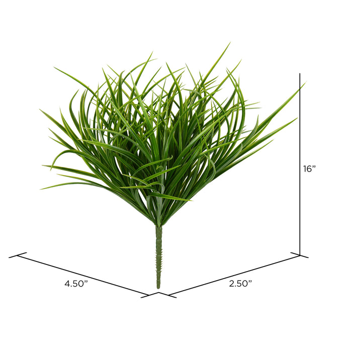 16" Outdoor UV-Resistant Artificial Grass Plant -Green (Pack of 6) - FF180501
