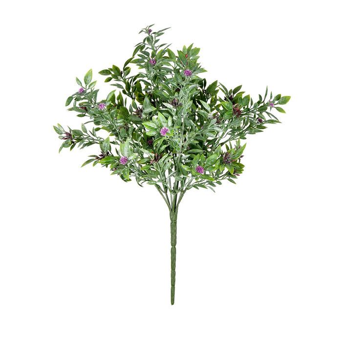 13.5" Outdoor UV-Resistant Artificial Wildflower Bush -Purple/Green (Pack of 12) - FF190213