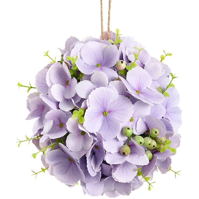 7" Silk Hydrangea w/Hanger Kissing Flower Ball -Lavender (pack of 6) - FFH052-LV