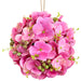 7" Silk Hydrangea w/Hanger Kissing Flower Ball -Pink (pack of 6) - FFH052-PK