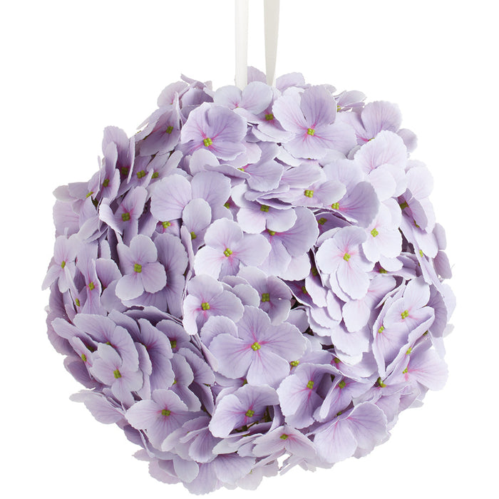 10" Hydrangea Kissing Silk Flower Ball -Lavender (Pack of 4) - FFH557-LV