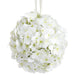 10" Hydrangea Kissing Silk Flower Ball -White (Pack of 4) - FFH557-WH