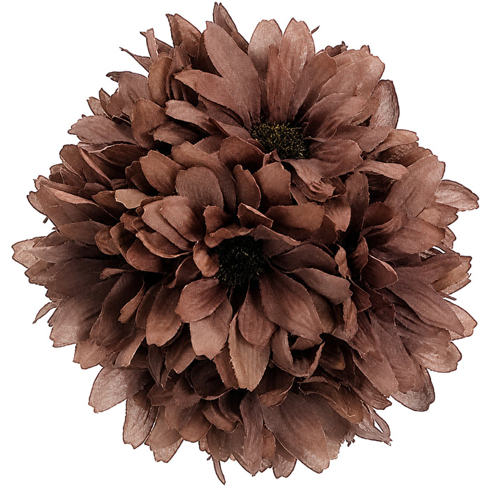 4.5" Silk Mum Kissing Flower Ball -Brown (Pack of 12) - FFM040-BR
