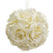 6" Silk Rose Kissing Flower Ball -Cream (pack of 6) - FFR406-CR