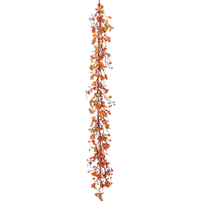 5' Artificial Berry Garland -Orange (Pack of 4) - FGB004-OR