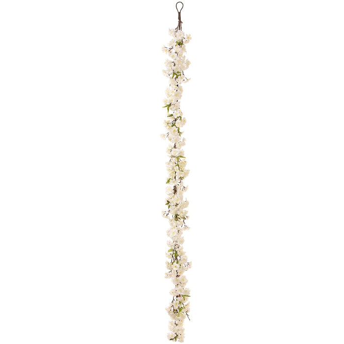 6' Cherry Blossom Silk Flower Garland -White (pack of 2) - FGB231-WH