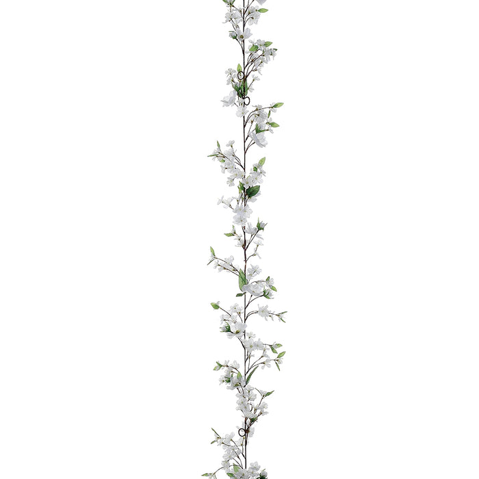 6' Cherry Blossom Silk Flower Garland -Cream (pack of 12) - FGB639-CR