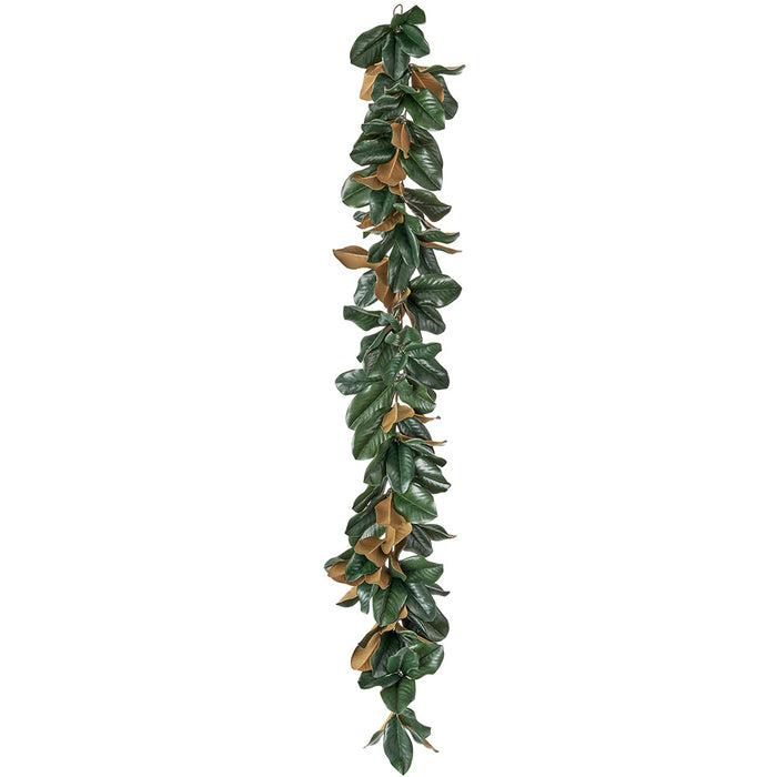 6' Magnolia Leaf Silk Garland -Green (pack of 2) - FGM741-GR