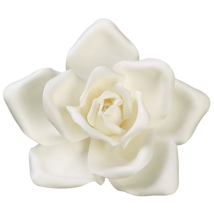 9.5" Silk Hanging Rose Flower Head -Cream/White (pack of 6) - FHR514-CR/WH
