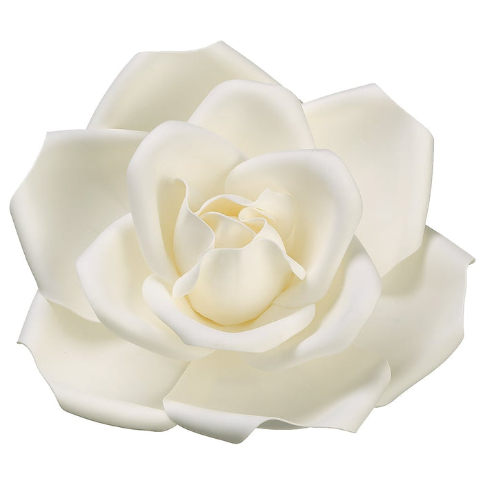 13" Silk Hanging Rose Flower Head -Cream/White (pack of 6) - FHR515-CR/WH