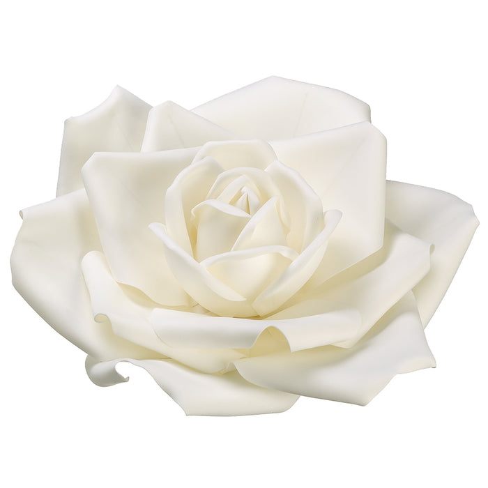 24" Silk Hanging Rose Flower Head -Cream/White - FHR516-CR/WH
