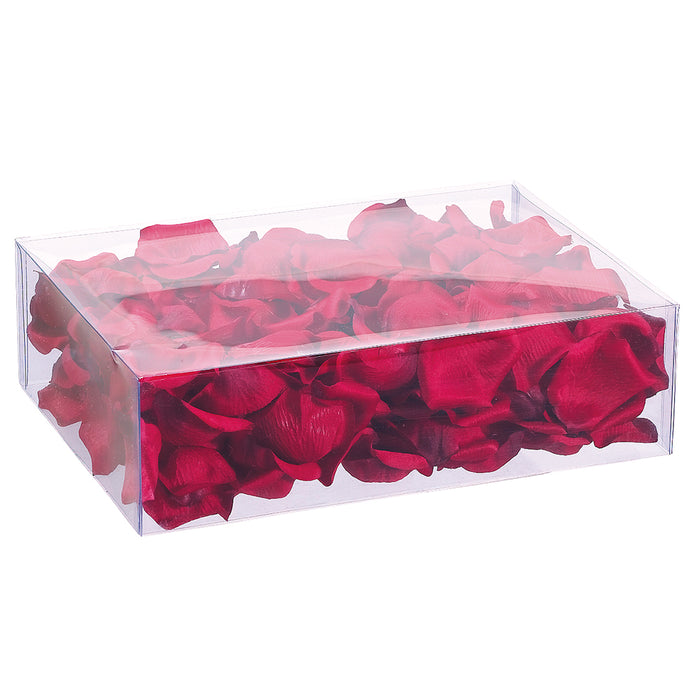 3"Hx7.5"Wx10.5"L Silk Rose Petal Flowers In Box -Red (pack of 6) - FHR617-RE