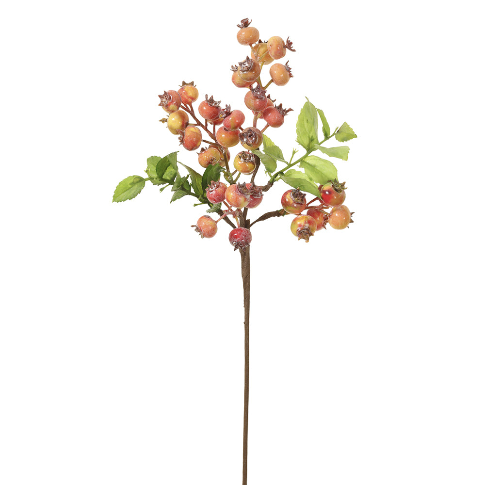 2 Peaches And Cream Faux Berry Stems, Faux Floral Stems, Pink