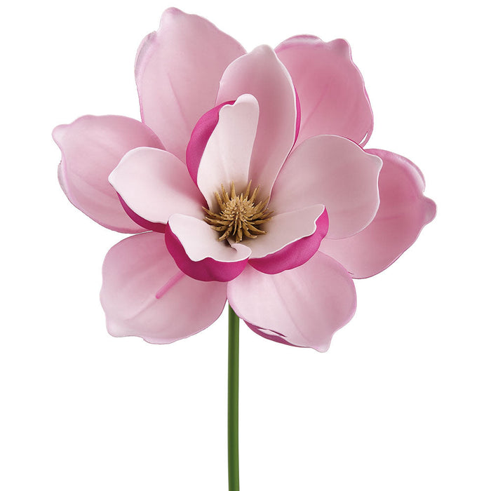 10" Real Touch Magnolia Silk Flower Stem Pick -2 Tone Cerise (Pack of 24) - FKM350-CE/TT