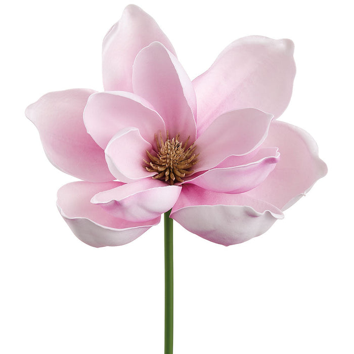 10" Real Touch Magnolia Silk Flower Stem Pick -Soft Pink (Pack of 24) - FKM350-PK/SO