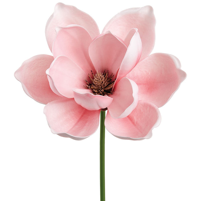 10" Real Touch Magnolia Silk Flower Stem Pick -Pink (Pack of 24) - FKM350-PK