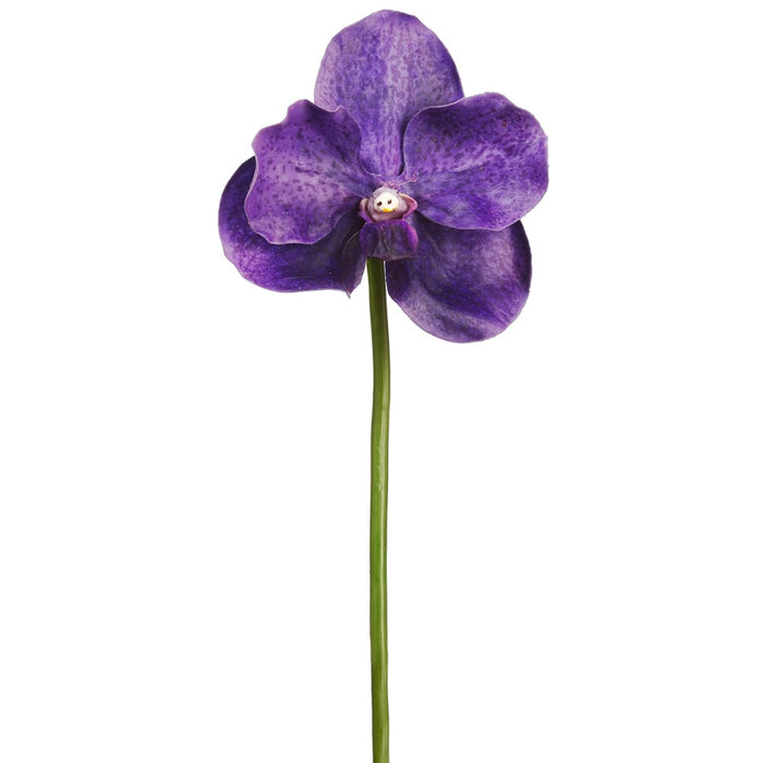 10" Silk Vanda Orchid Flower Stem Pick -Purple (pack of 12) - FKO686-PU