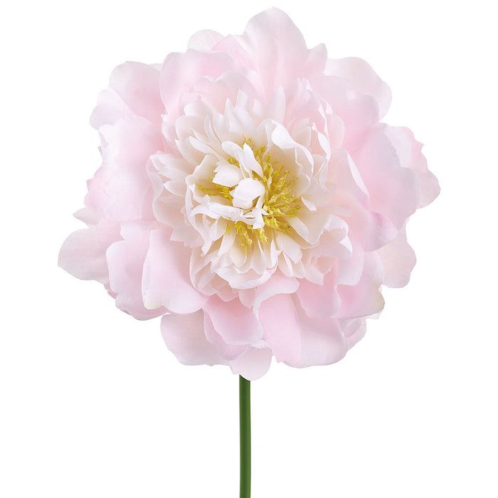 9.5" Real Touch Peony Silk Flower Stem Pick -Blush (Pack of 24) - FKP330-BS