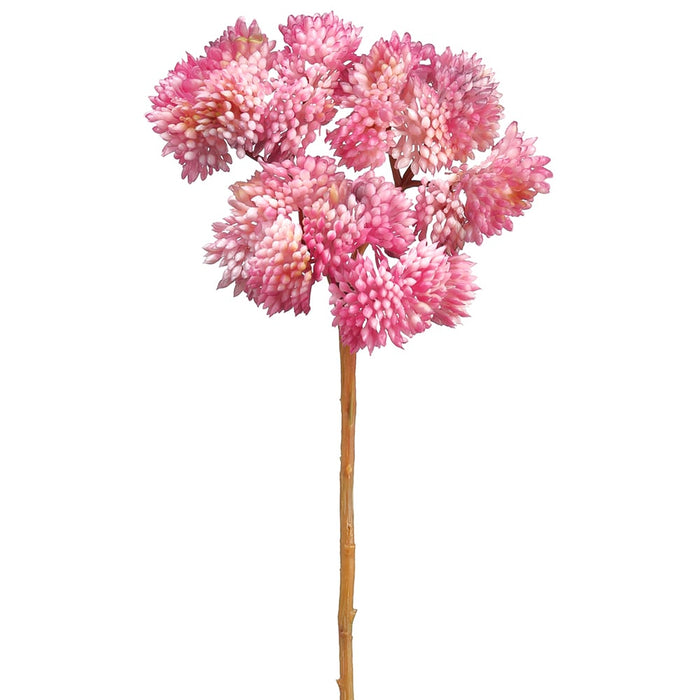 8" Artificial Sedum Flower Stem Pick -Pink (pack of 12) - FKS007-PK