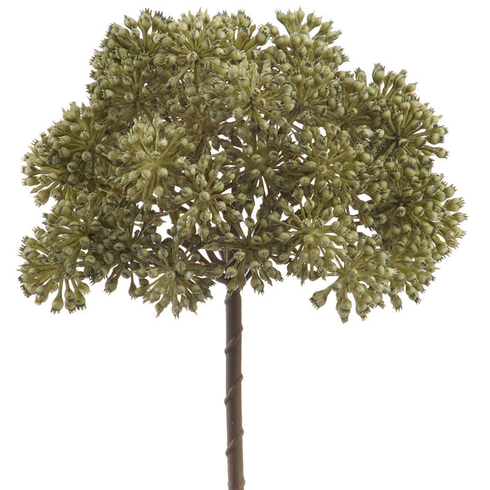 10" Sedum Artificial Flower Stem Pick -Green (Pack of 12) - FKS100-GR