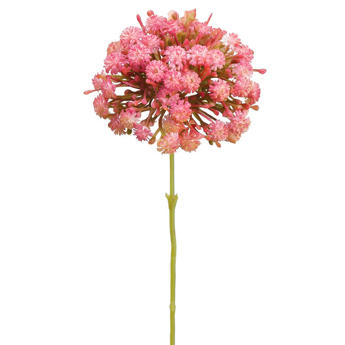 9.5" Silk Snowball Flower Stem -Pink (pack of 24) - FKS704-PK