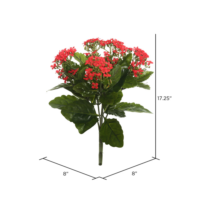 17.25" Silk Kalanchoe Flower Bush -Red (Pack of 4) - FL170101