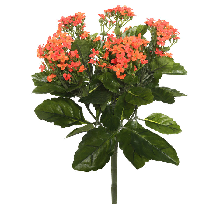 17.25" Silk Kalanchoe Flower Bush -Orange (Pack of 4) - FL170102