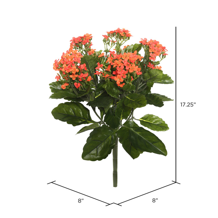 17.25" Silk Kalanchoe Flower Bush -Orange (Pack of 4) - FL170102