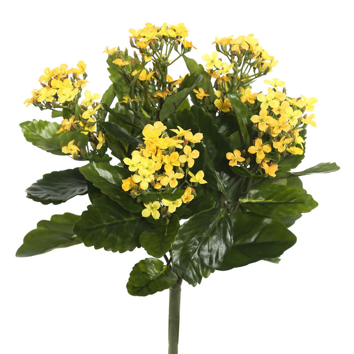 17.25" Silk Kalanchoe Flower Bush -Yellow (Pack of 4) - FL170103