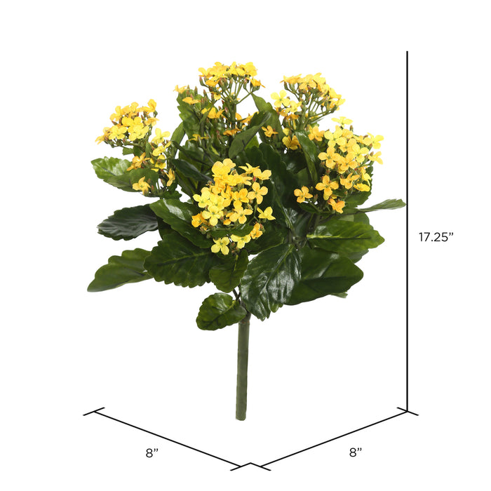 17.25" Silk Kalanchoe Flower Bush -Yellow (Pack of 4) - FL170103