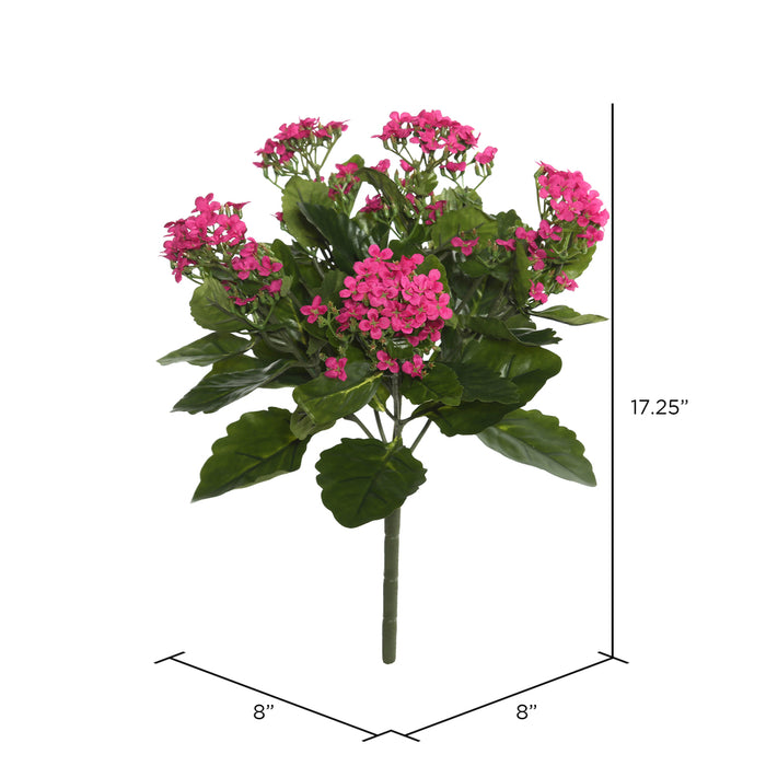 17.25" Silk Kalanchoe Flower Bush -Hot Pink (Pack of 4) - FL170104