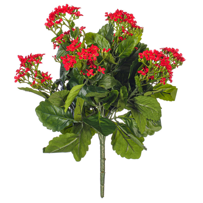 15" Silk Kalanchoe Flower Bush -Red (Pack of 4) - FL170201