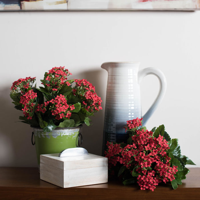 15" Silk Kalanchoe Flower Bush -Red (Pack of 4) - FL170201