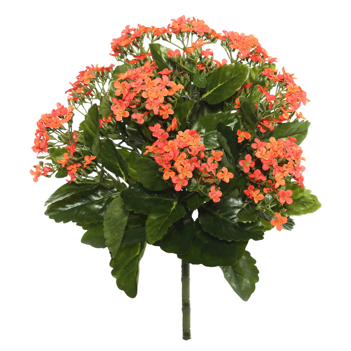 15" Silk Kalanchoe Flower Bush -Orange (Pack of 4) - FL170202