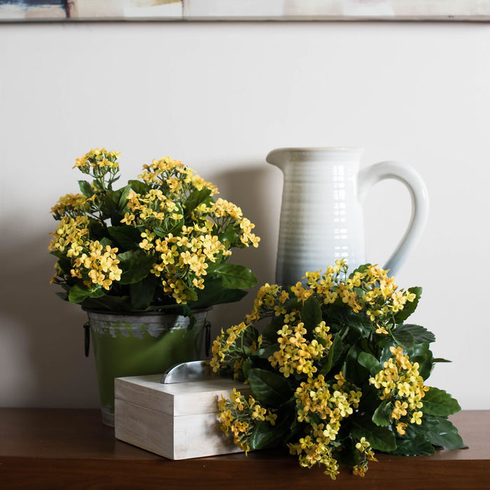15" Silk Kalanchoe Flower Bush -Yellow (Pack of 4) - FL170203