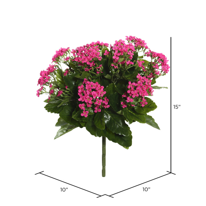 15" Silk Kalanchoe Flower Bush -Hot Pink (Pack of 4) - FL170204