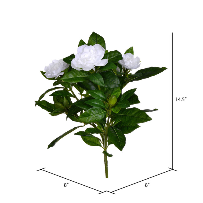 14.5" Silk Gardenia Flower Bush -White (Pack of 6) - FL170311